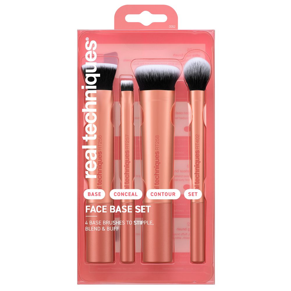 REAL TECHNIQUES FACE BASE Kомплект четки за грим, 4 части 