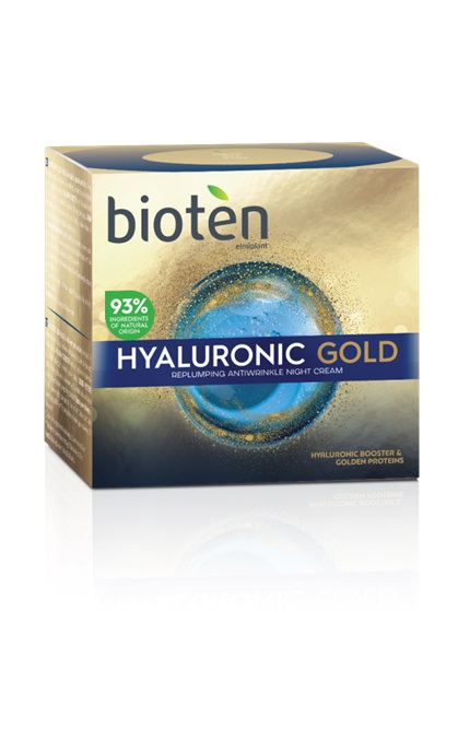 BIOTEN HYALURONIC GOLD Уплътняващ нощен крем против бръчки, 50мл 