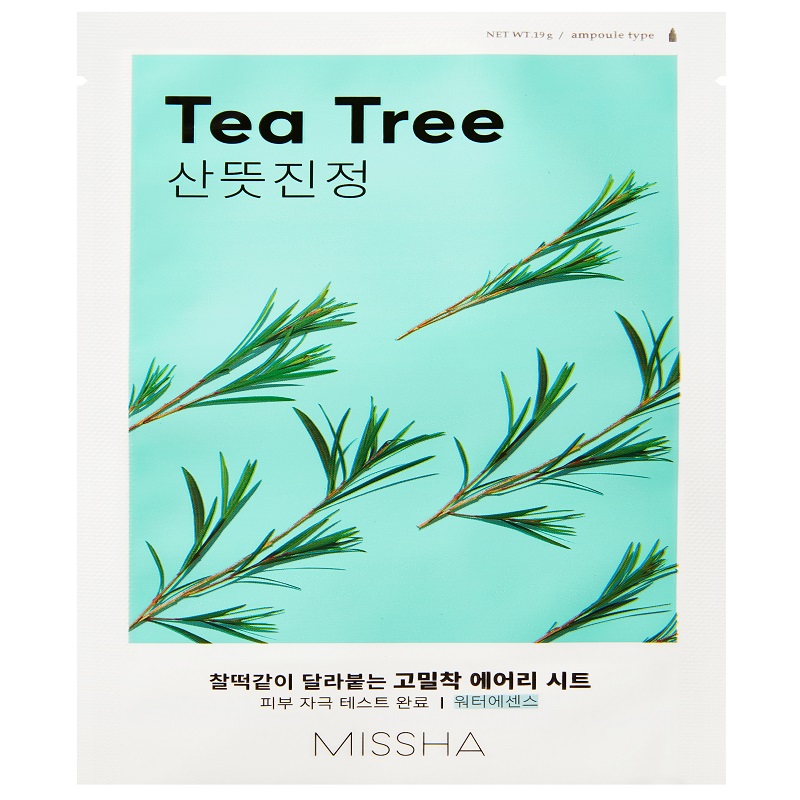 MISSHA AIRY FIT Лист маска за лице с чаено дърво, 19 г.