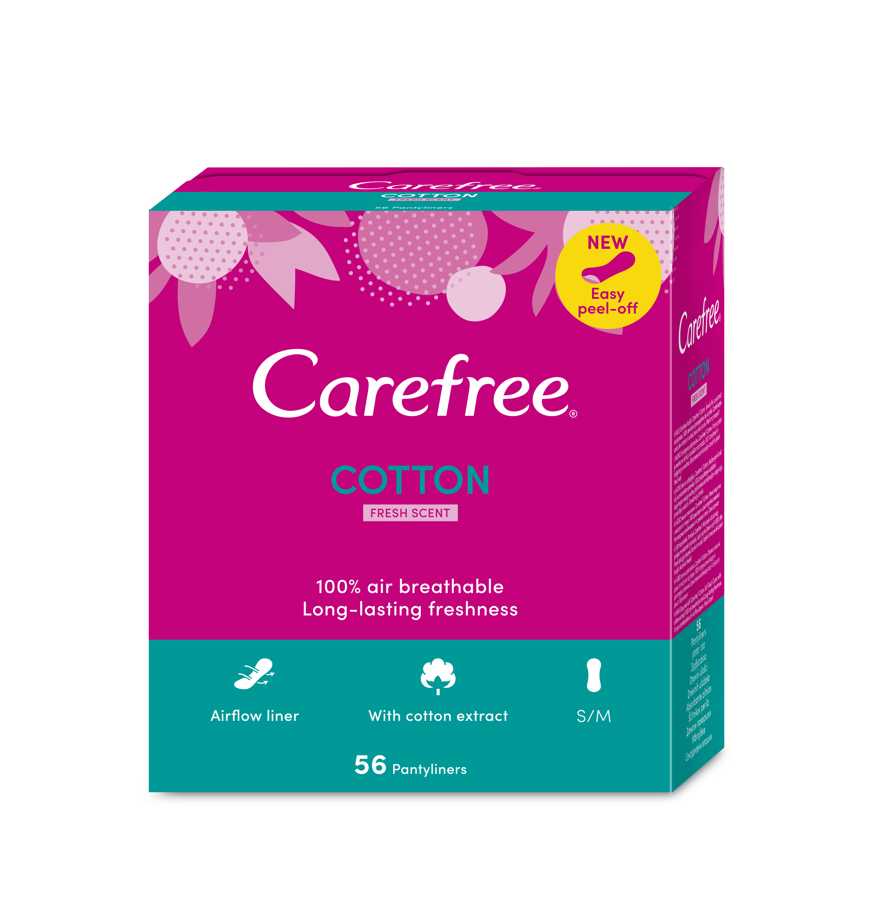 CAREFREE Ежедневни дамски превръзки cotton extract fresh, 56 бр.