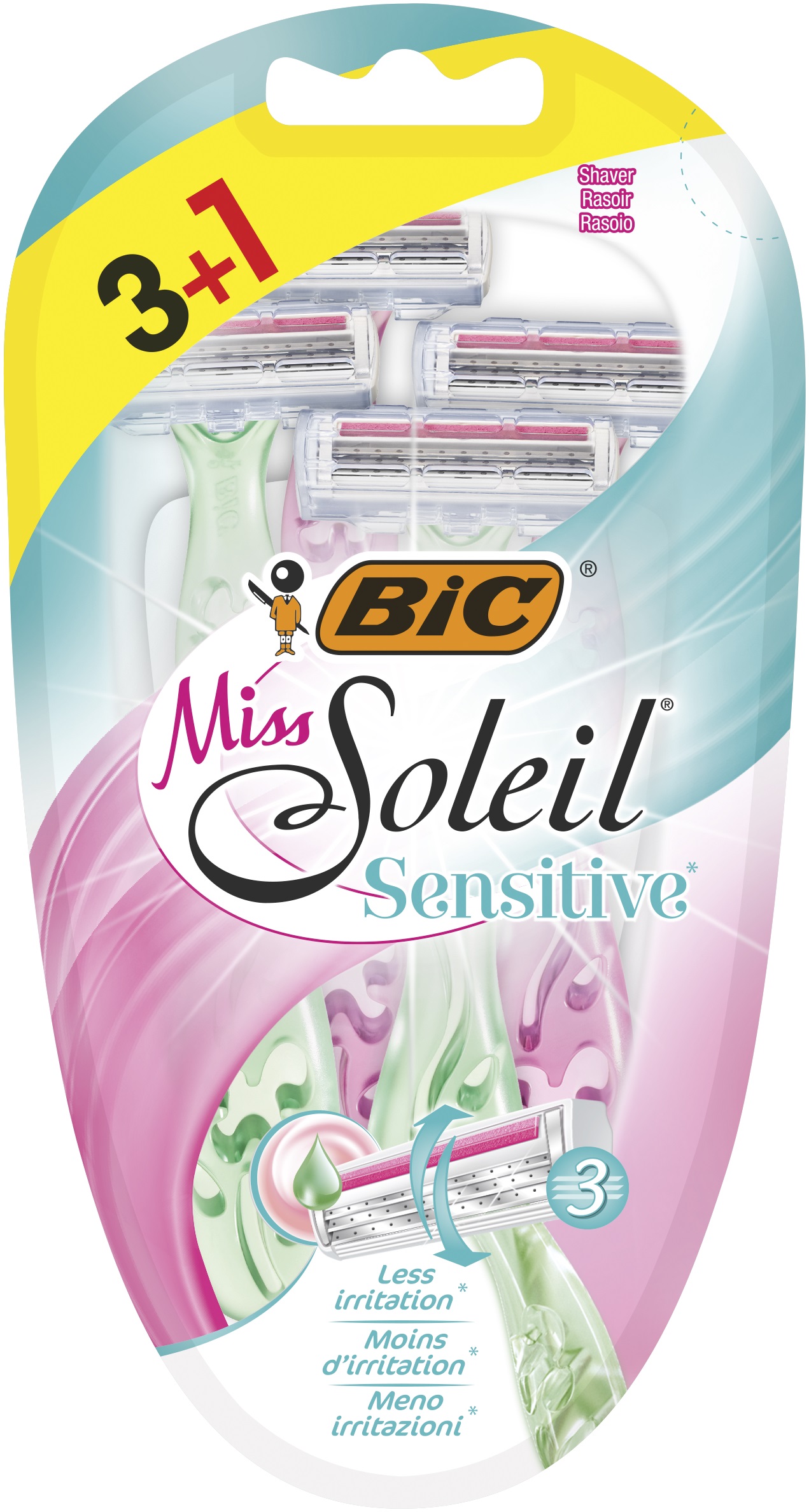 BIC MISS SOLEIL SENSITIVE Дамска еднократна самобръсначка 3+1
