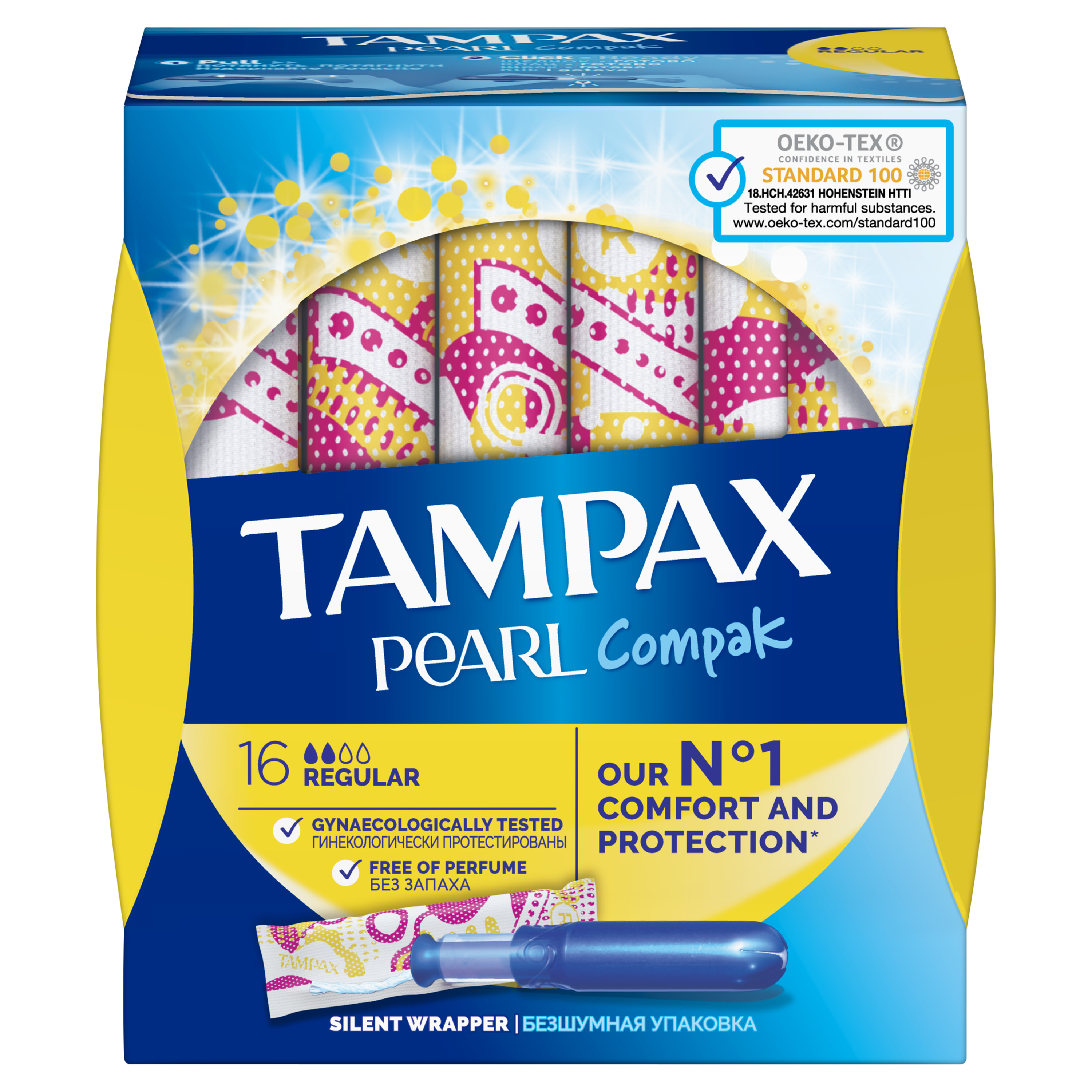 TAMPAX COMPAK PEARL REGULAR Тампони, 16 броя.