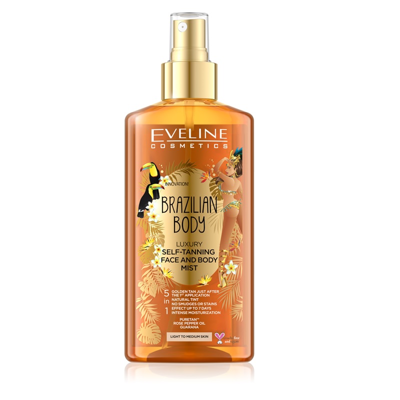 EVELINE BRAZILIAN BODY Луксозен self-tanning мист за лице и тяло, 150 мл.