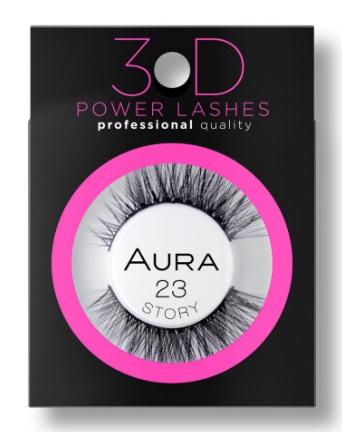 AURA POWER LASHES 3D Мигли Story 023, 1бр.