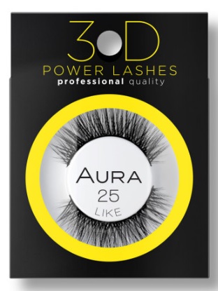 AURA POWER LASHES 3D Мигли Like 025, 1бр.