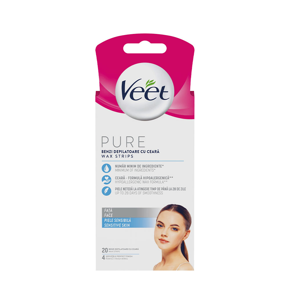 VEET PURE Епилиращи ленти за лице, 20бр