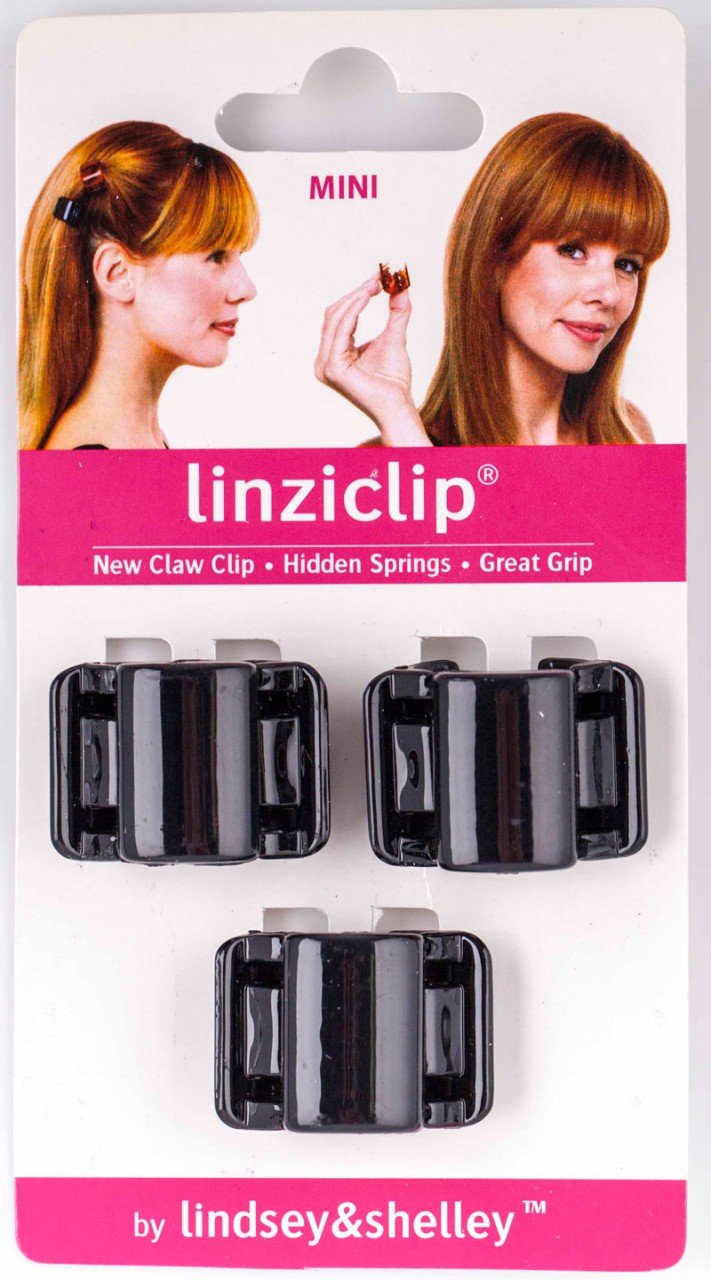 LINZICLIP MINI Черна перла, мини, щипка за коса 3 броя