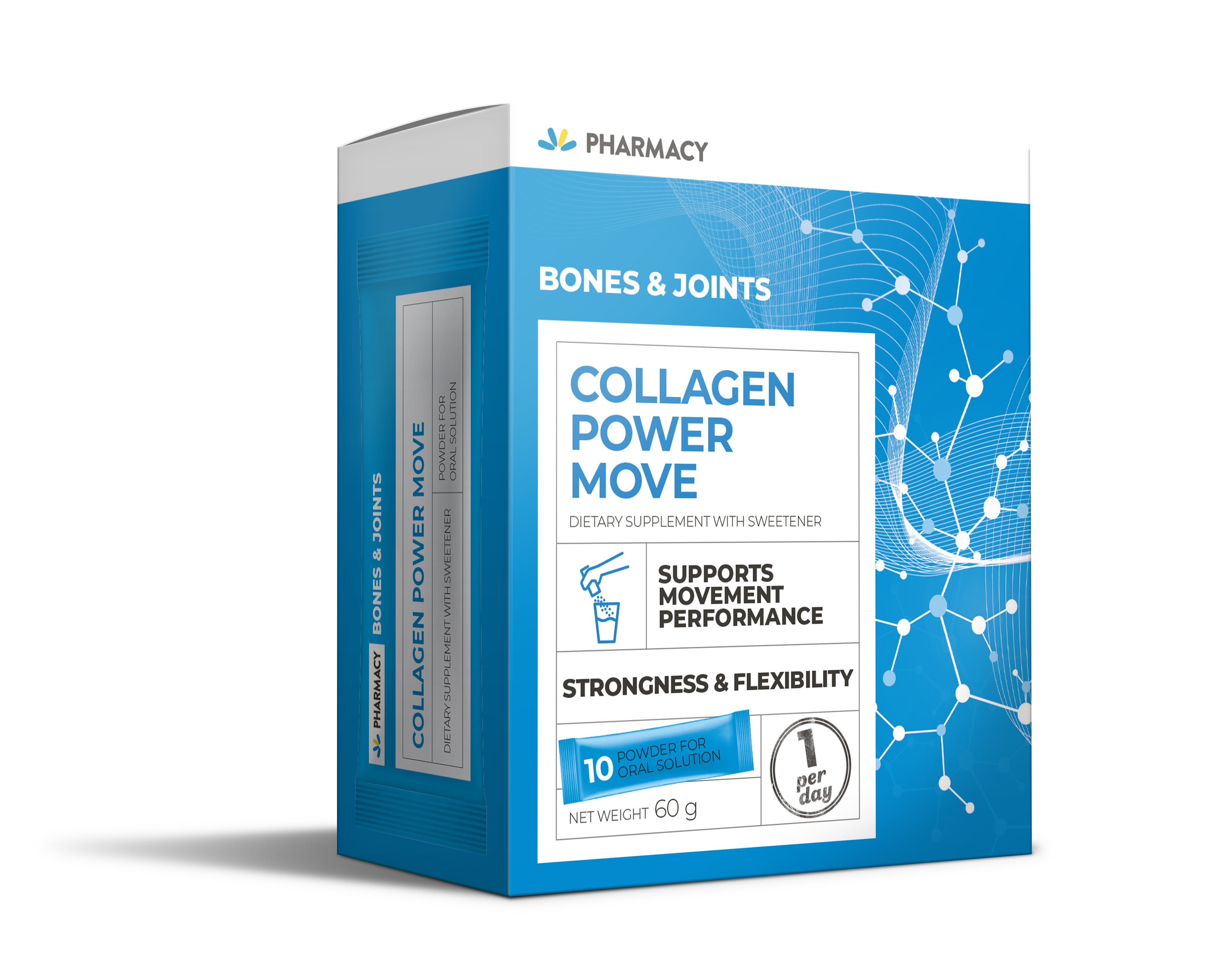 PHARMACY COLLAGEN POWER MOVE Хранителна добавка, 10 сашета