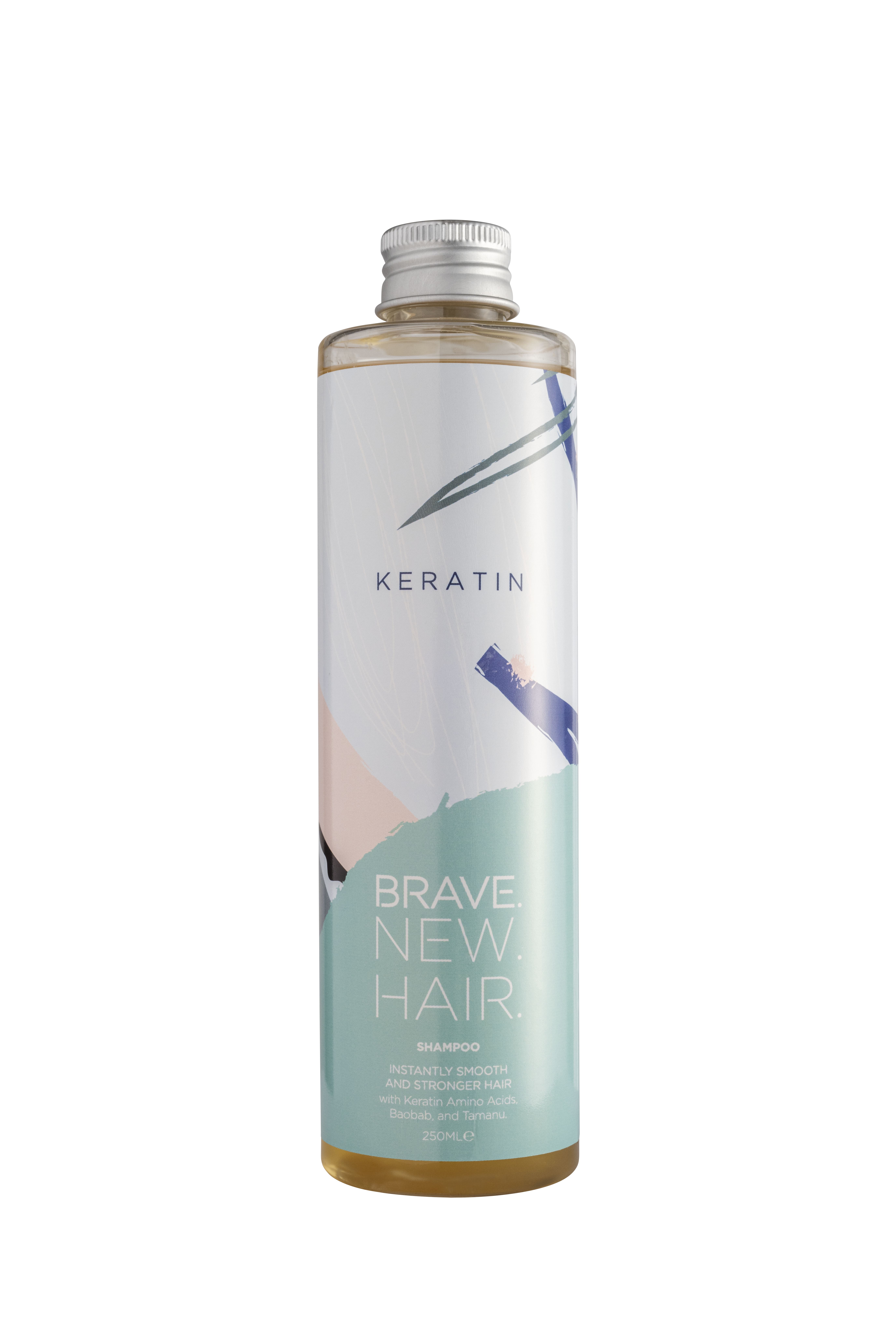 BRAVE.NEW.HAIR KERATIN Безсулфатен шампоан за моментално изгладена и еластична коса, 250мл.