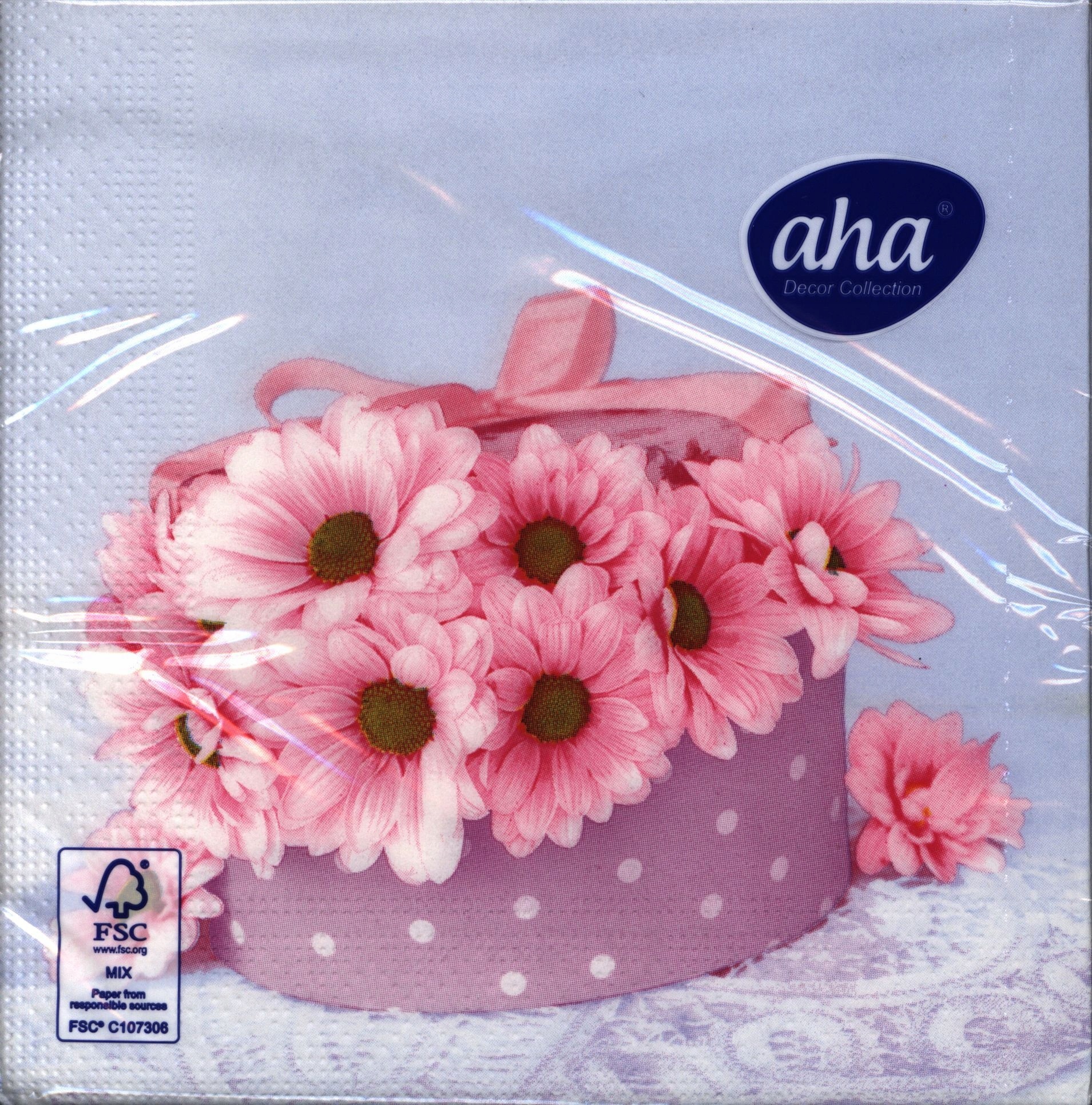 AHA Салфетки 3 пласта 33см*33см, 20 бр.