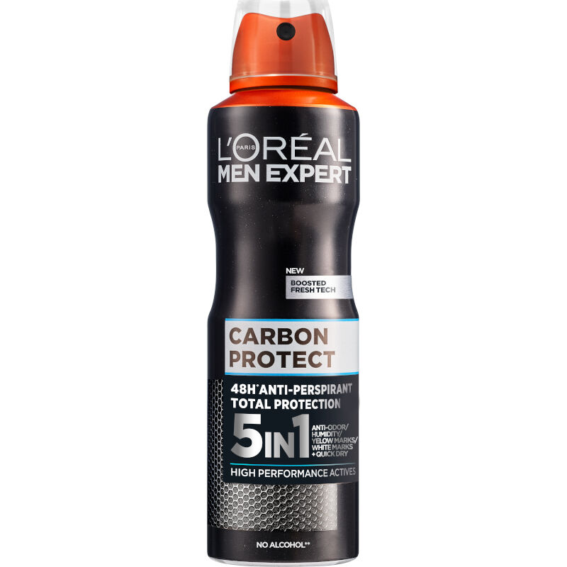 L'OREAL PARIS MEN EXPERT CARBON PROTECT 5 IN 1 Мъжки део спрей, 150 мл.