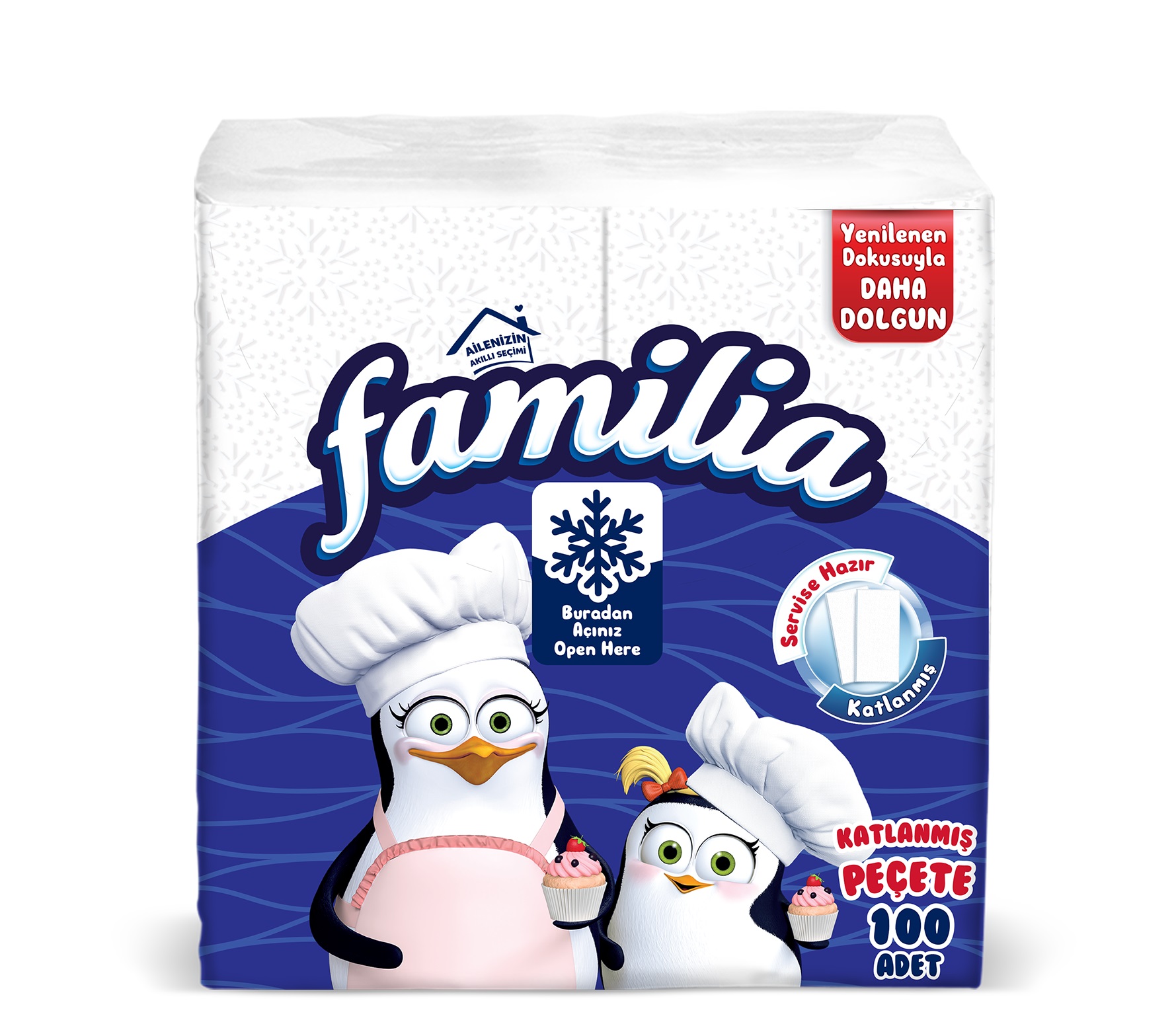 FAMILIA Салфетки сгънати, 100 бр. 