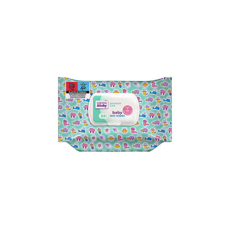 MAMMA&BABY  Мокри кърпи Сензитив, 84 бр