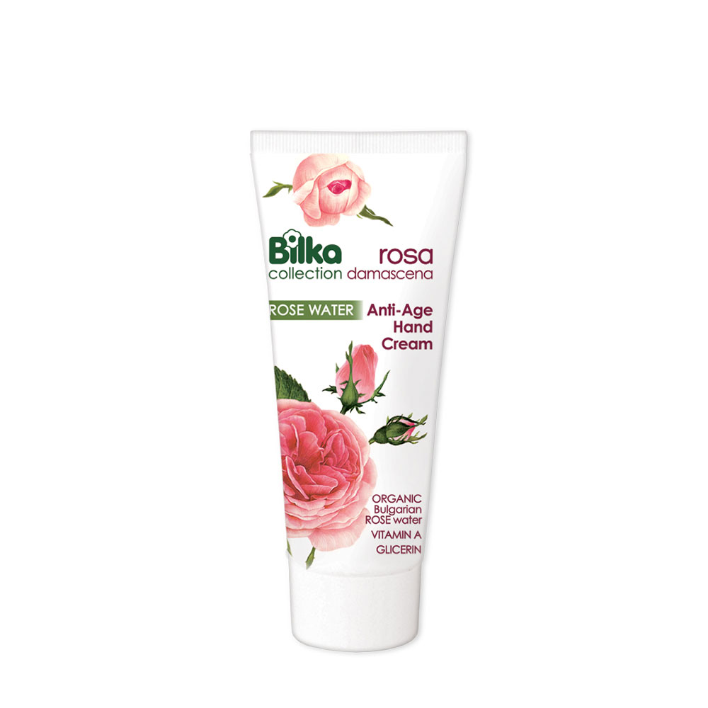 BILKA ROSA DAMASCENA Крем за ръце анти ейдж с органична розова вода, 100 мл