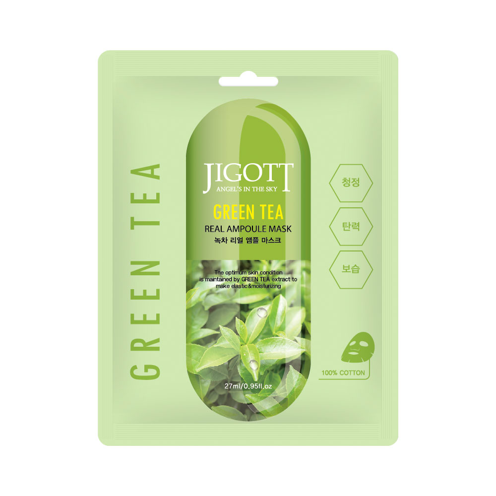 JIGOTT GREEN TEA REAL Ампулна маска със зелен чай