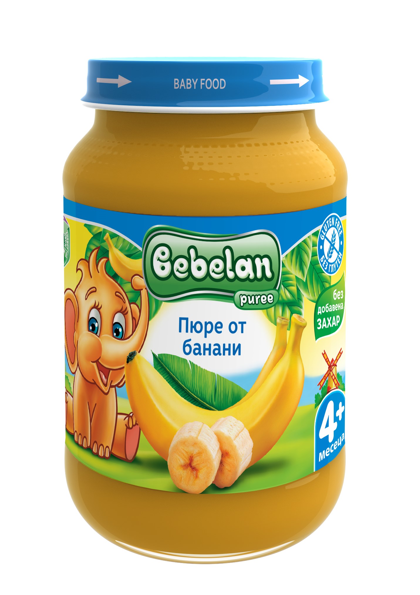 BEBELAN Плодов десерт банани 4+, 190г