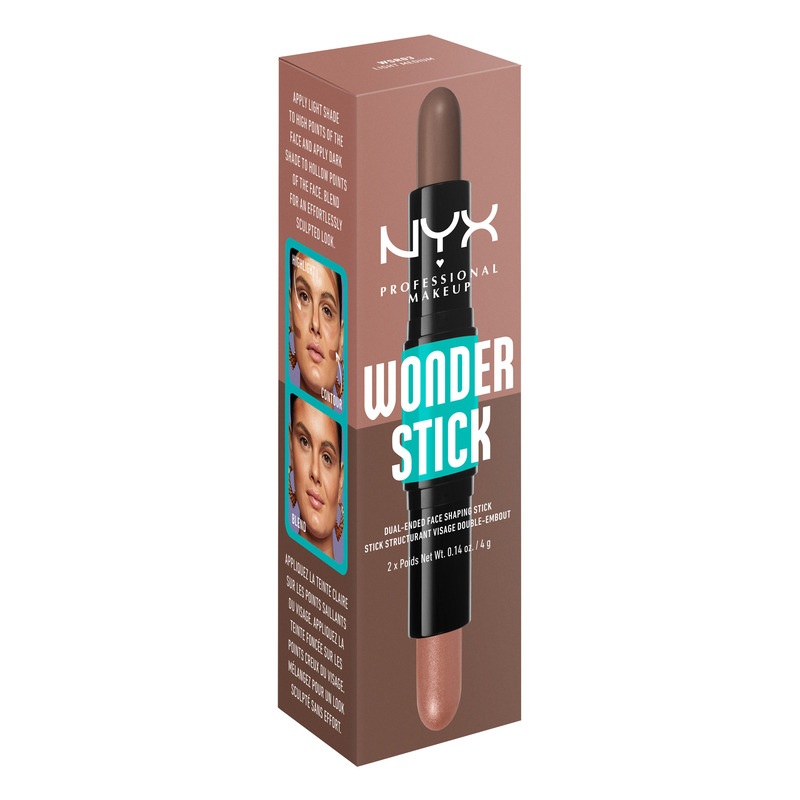 NYX PROFESSIONAL MAKE UP WONDER STICK Стик за контуриране двоен Light medium, 4 г