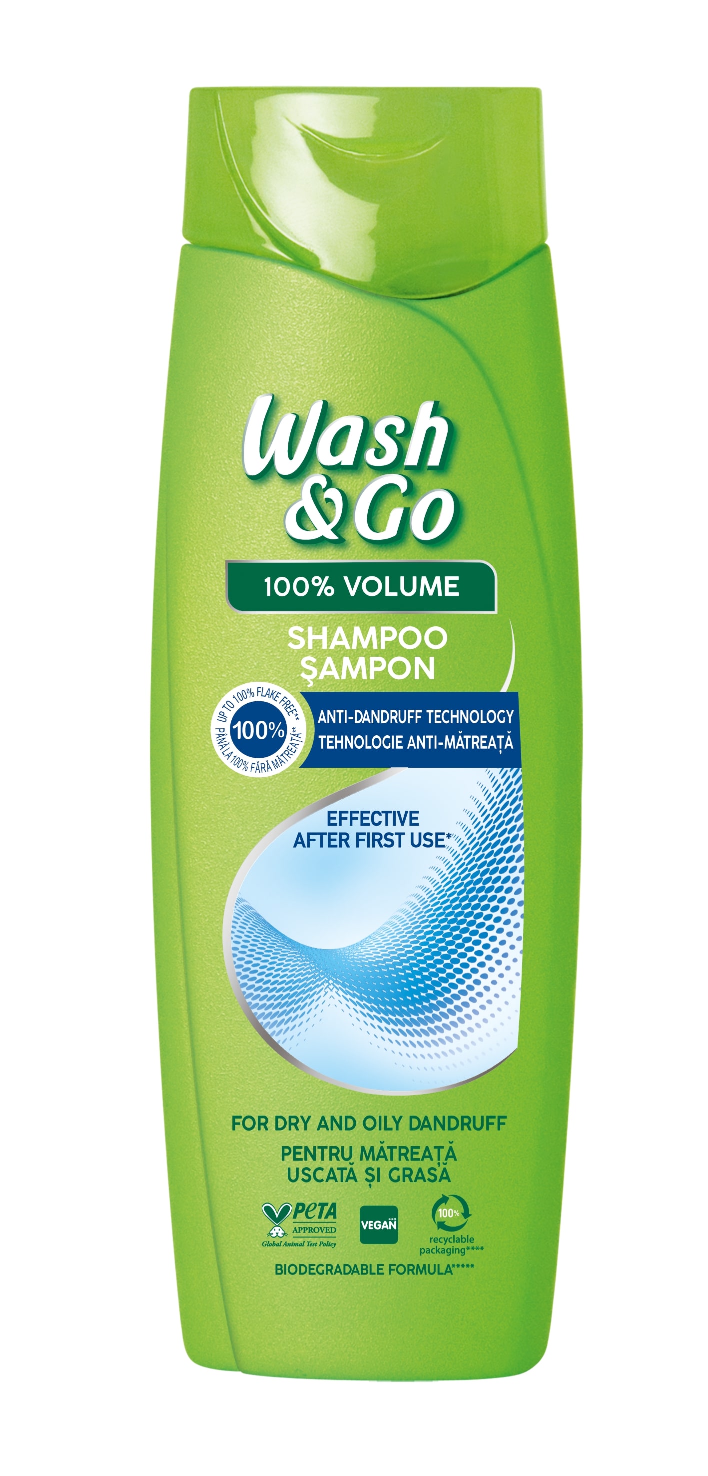 WASH&GO Шампоан против пърхот, 360мл.