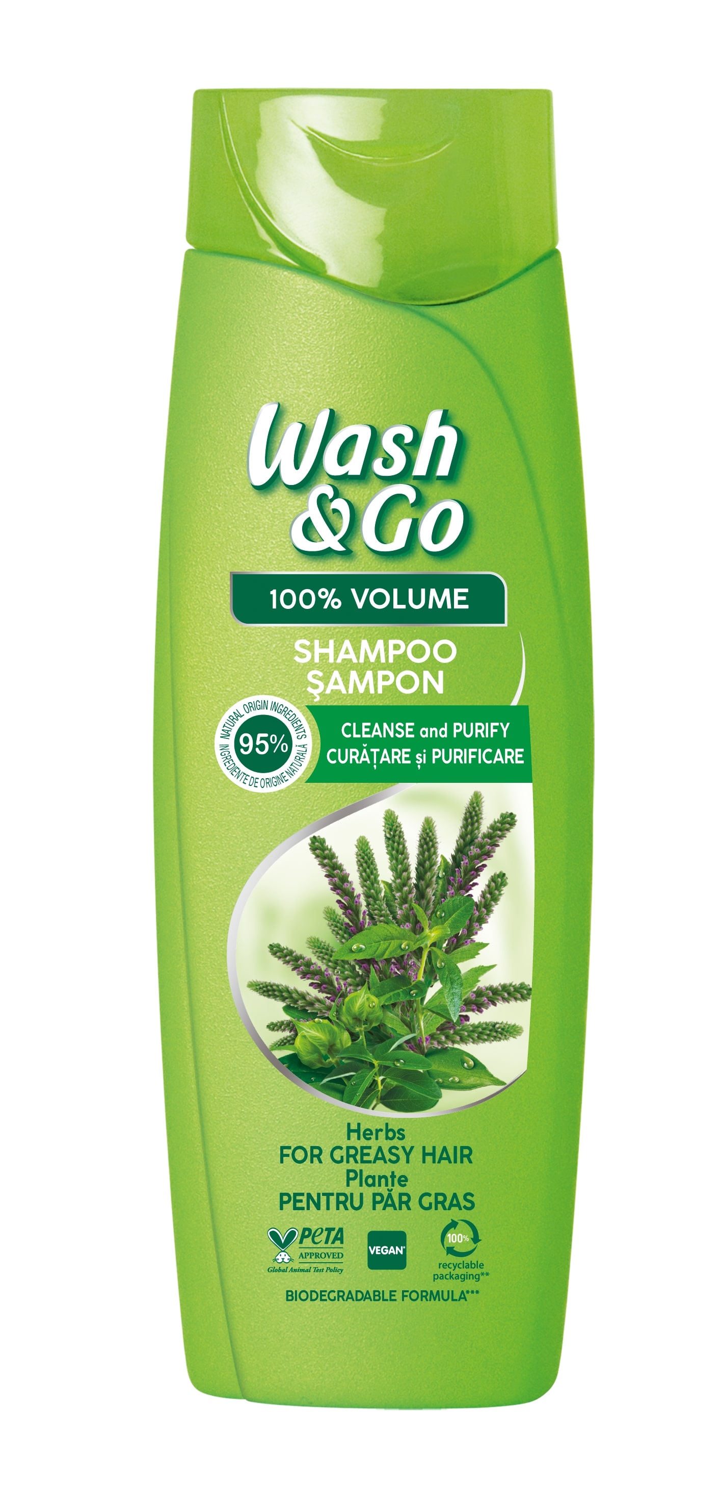 WASH&GO Шампоан билки, 360мл.