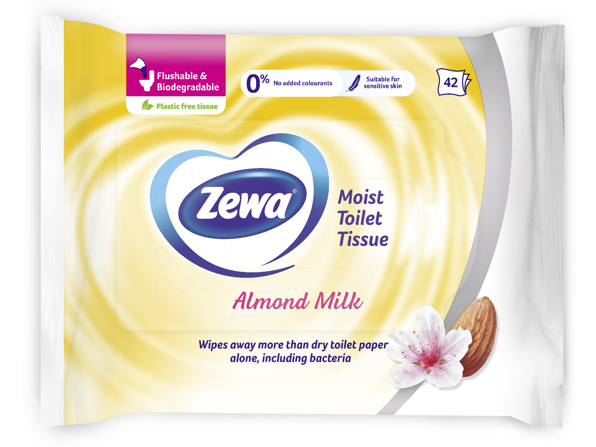ZEWA ALMOND MILK Влажна тоалетна хартия, 42 бр.