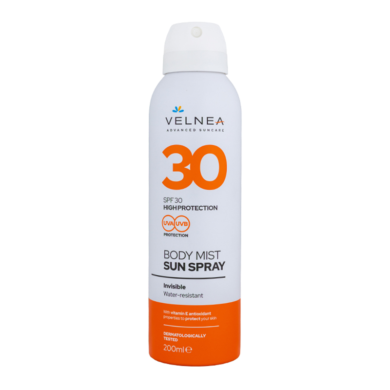 VELNEA SUN CARE BODY MIST Слънцезащитен спрей за тяло SPF 30, 200 мл 