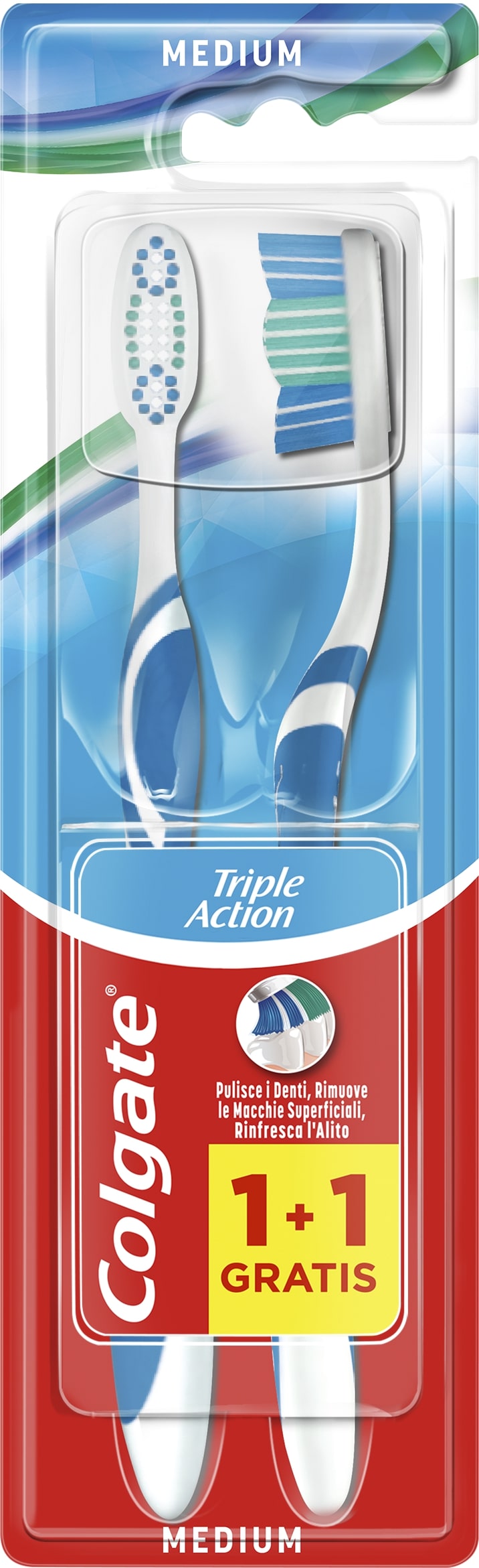 COLGATE TRIPLE ACTION Четка за зъби, 1+1бр