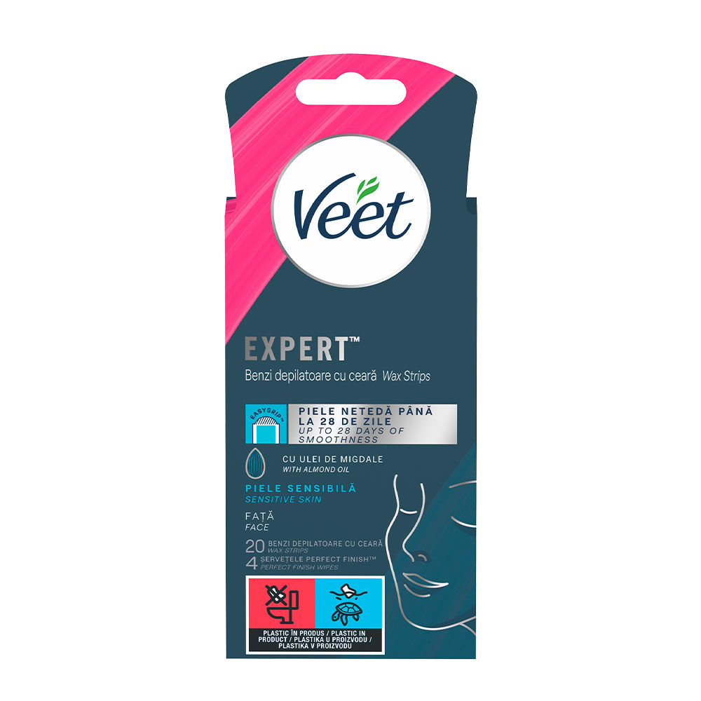 VEET EXPERT Епилиращи ленти за лице, 20 бр.