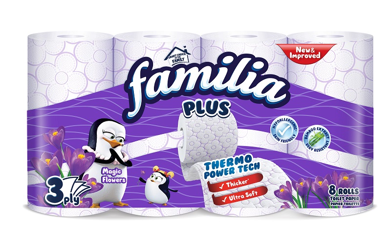 FAMILIA MAGIC FLOWERS Tоалетна хартия 3пл, 8 бр