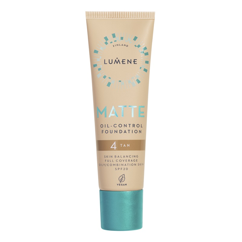 LUMENE VEGAN MATTE TAN Фон дьо тен матиращ за мазна/комбинирана кожа 4, SPF 20 , 30 мл