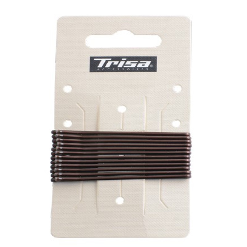 TRISA Кафяви фиби за коса, 12 бр.