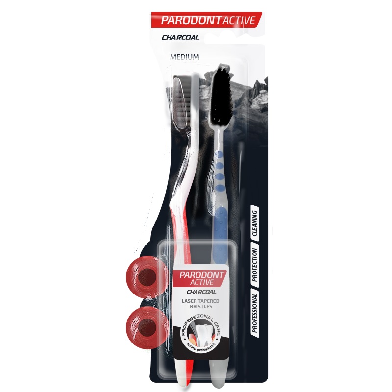 PARODONТ ACTIVE CHARCOAL Четка за зъби, 2 бр.