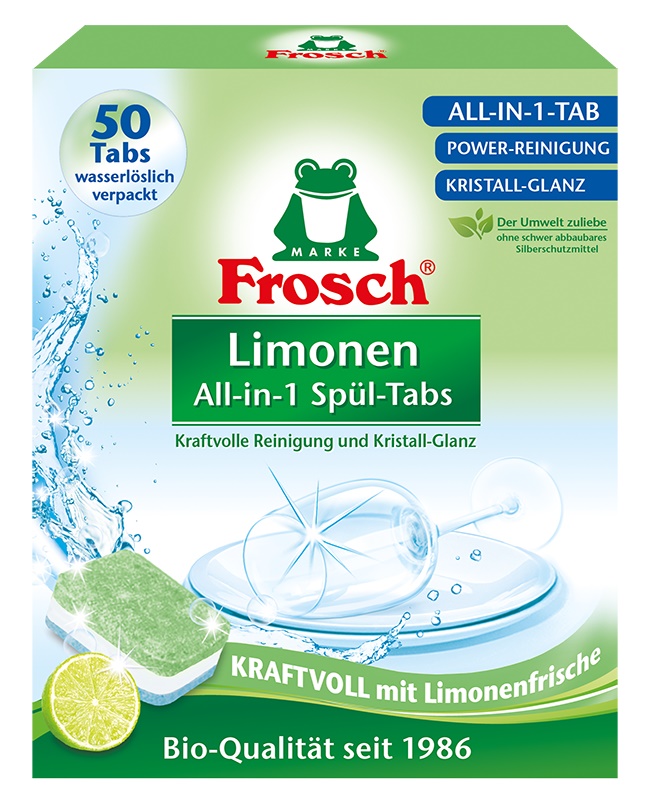 FROSCH ALL IN 1 Tаблетки за съдомиялна зелен лимон, 50 бр.