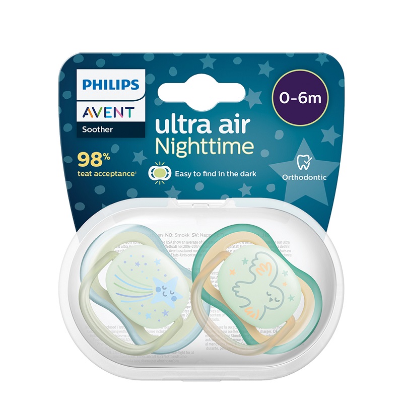 AVENT ULTRA AIR NIGHT Залъгалки, Звезда, 0-6м., 2 бр. 