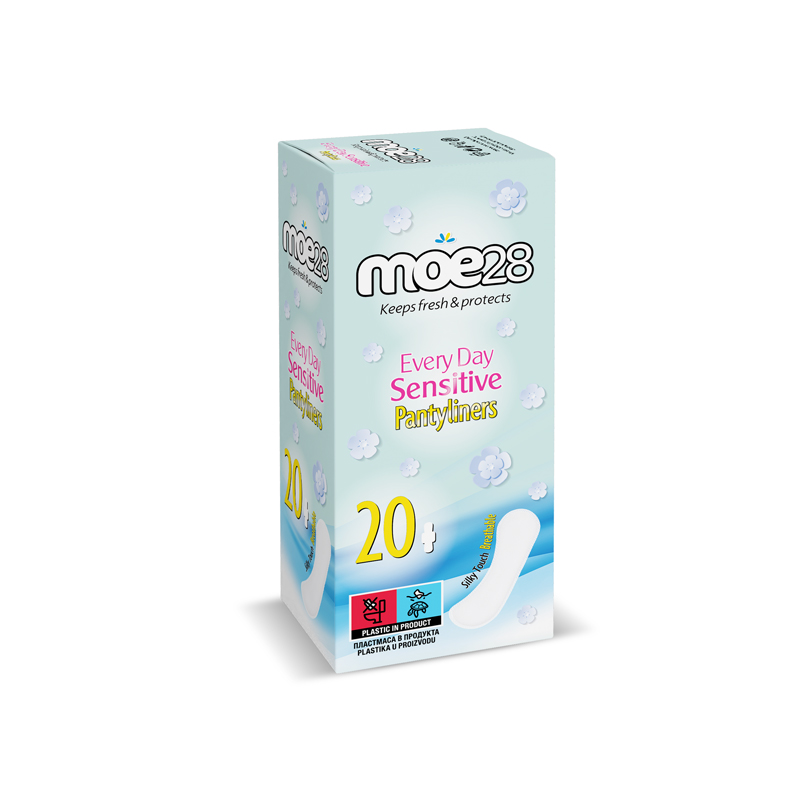 MOE28 SENSITIVE Ежедневни дамски превръзки, 20 бр.