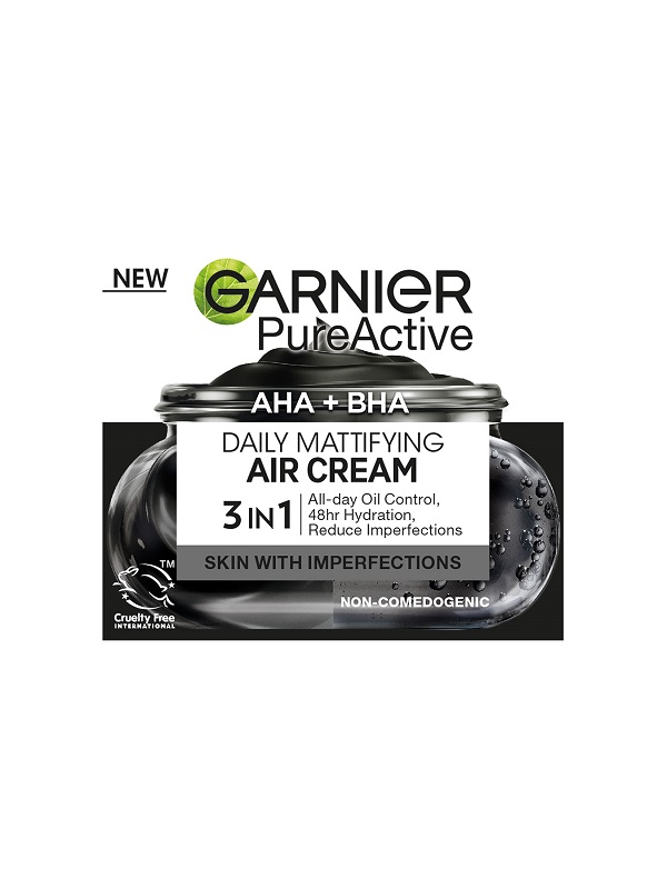 GARNIER PURE ACTIVE CHARCOAL AIR Mатиращ крем срещу несъвършенства,50мл