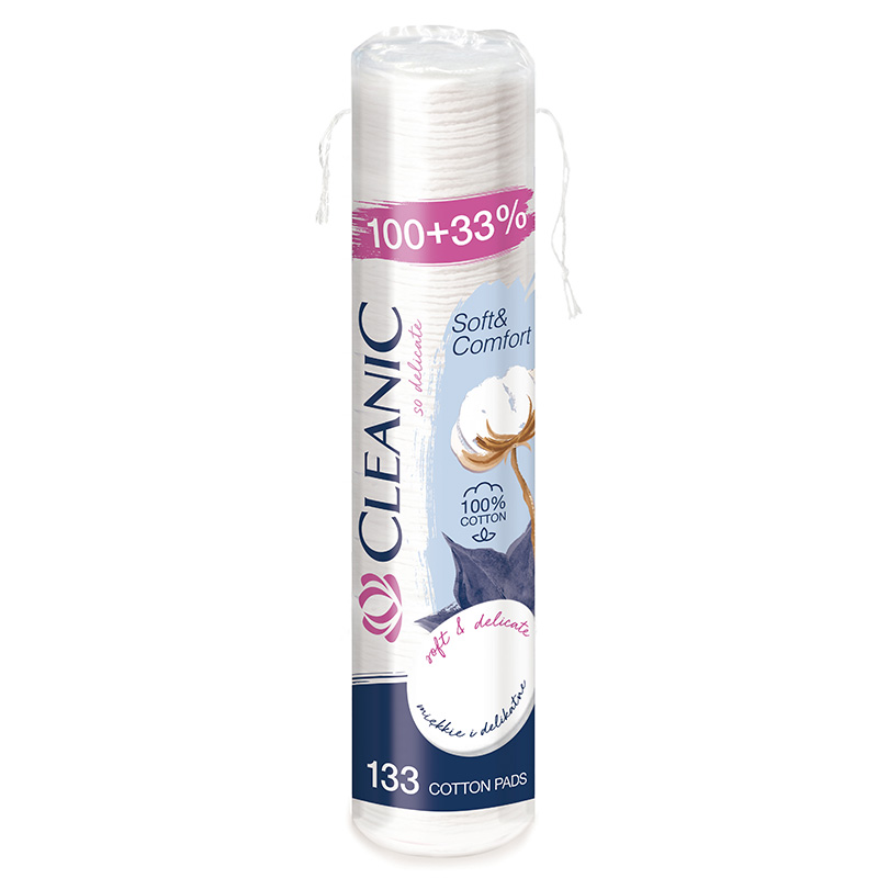 CLEANIC SOFT&COMFORT Тампони за грим, 100+33 бр./опаковка