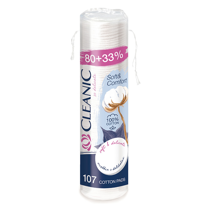 CLEANIC SOFT&COMFORT Тампони за грим, 80+33% гратис /107 бр
