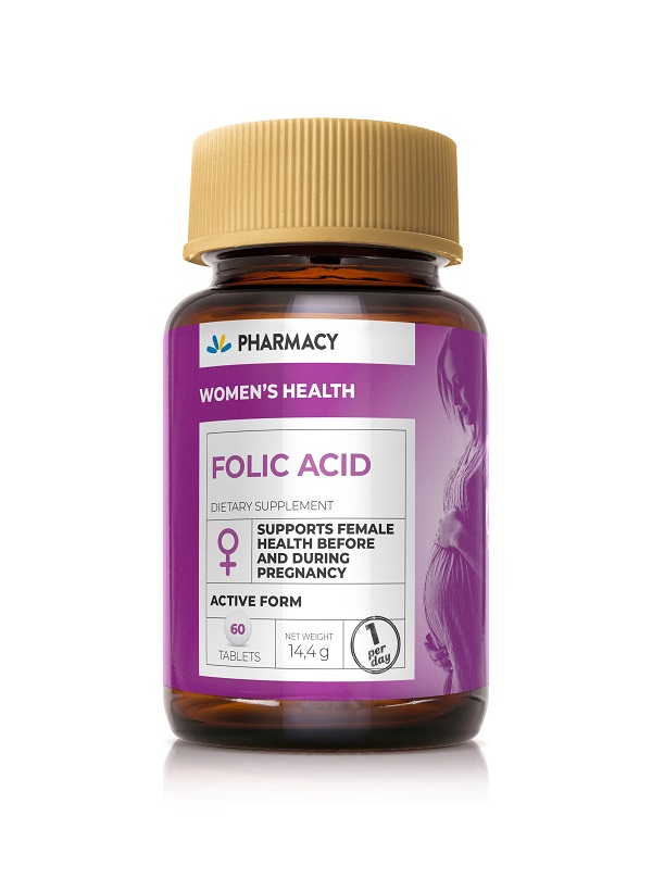PHARMACY FOLIC ACID, Хранителна добавка,  60 таблетк