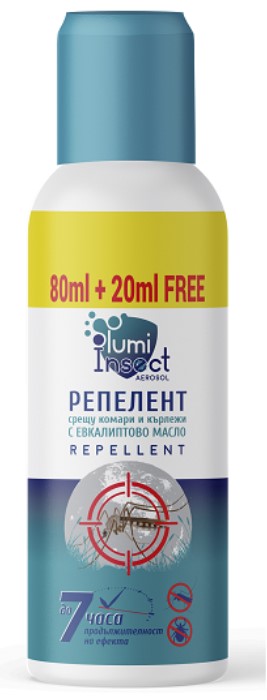 LUMI INSECT Аерозол спрей срещу кърлежи и комари, 80+20 мл.