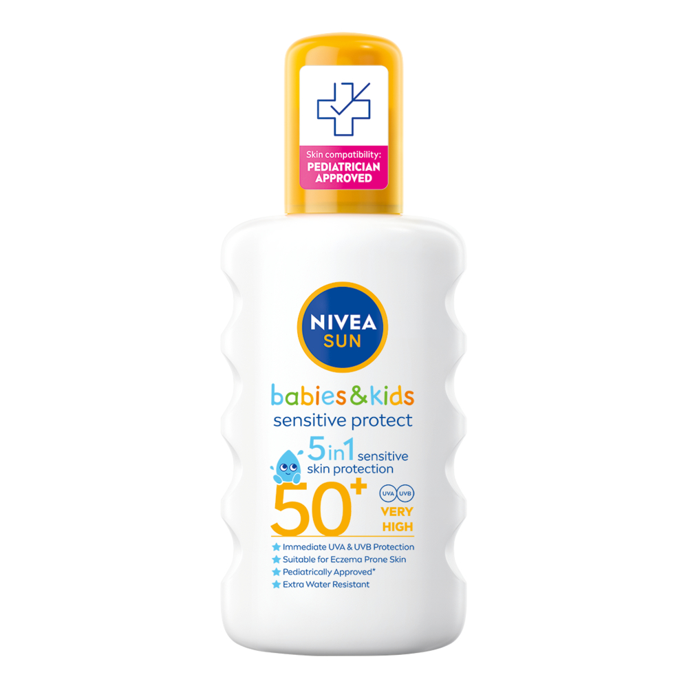 NIVEA SUN PURE & SENSITIVE Детски слънцезащитен спрей SPF 50+, 200 мл