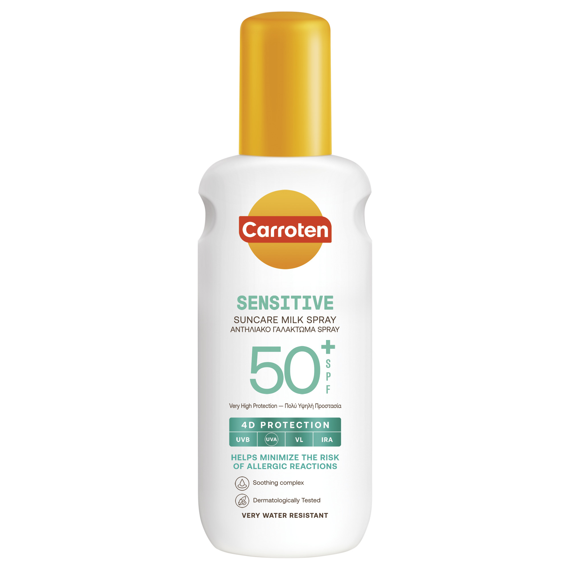 CARROTEN SENSICARE Слънцезащитно мляко-спрей за чувствителна кожа SPF50, 200 мл