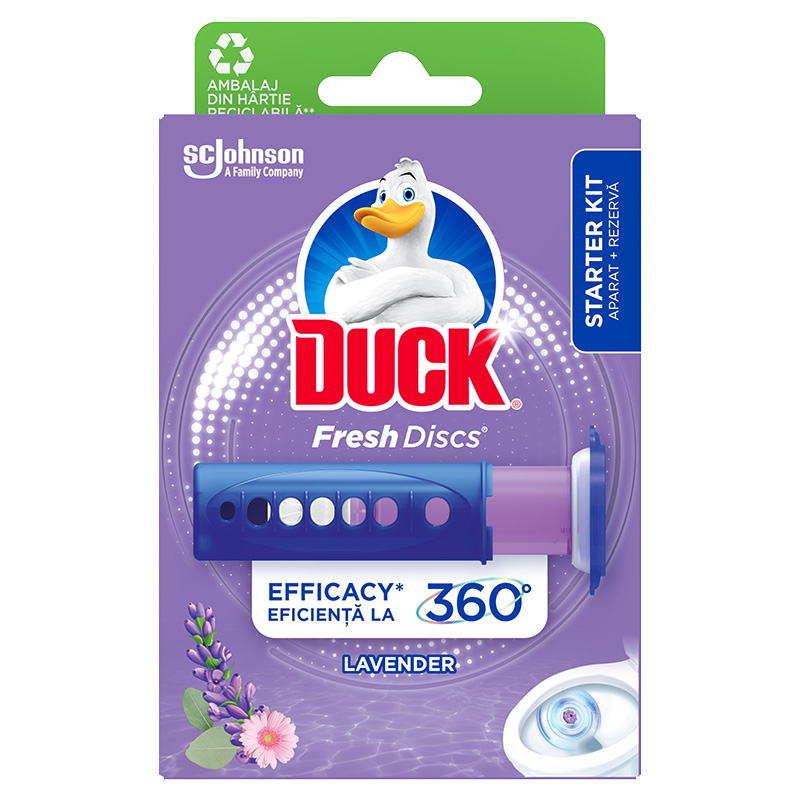 DUCKFRESH DISCS Гел ароматизатор за тоалетна чиния LAVENDER, 36 мл.