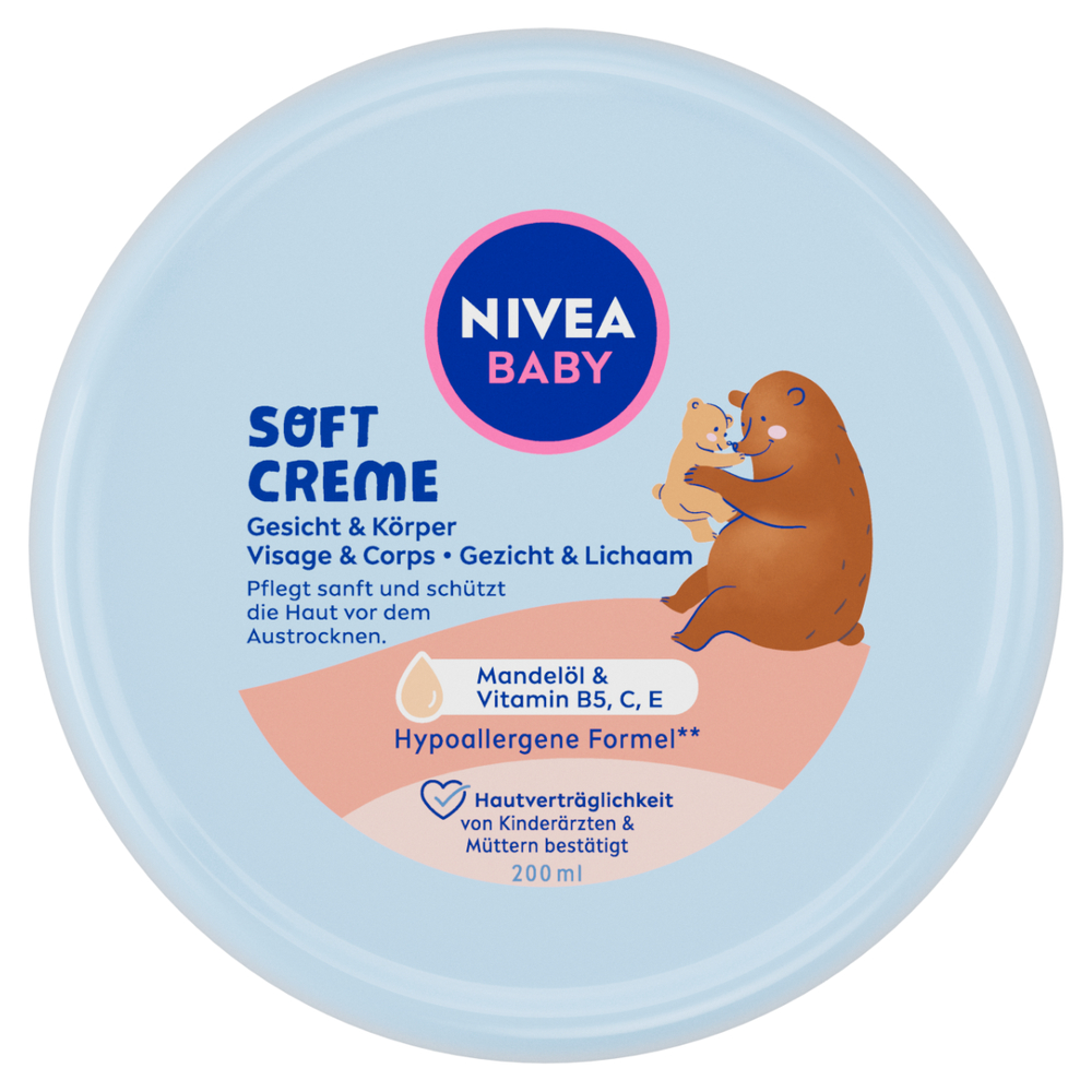 NIVEA BABY FACE & BODY Нежен бебешки крем, 200 мл.