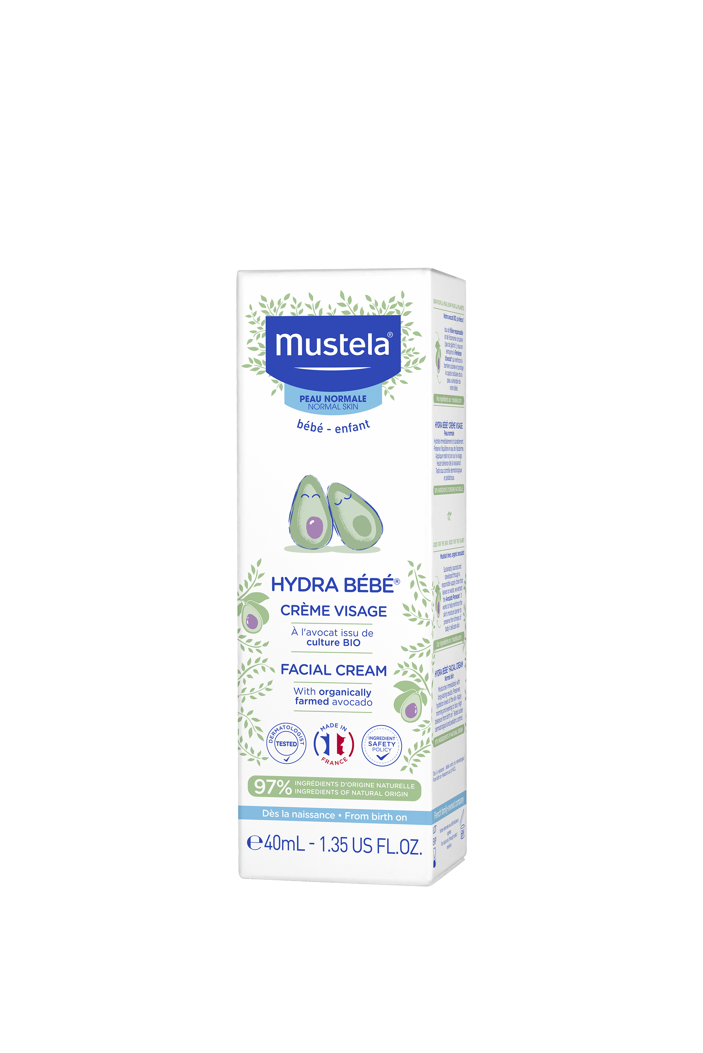 MUSTELA Хидра бебе-крем за лице, 40мл.
