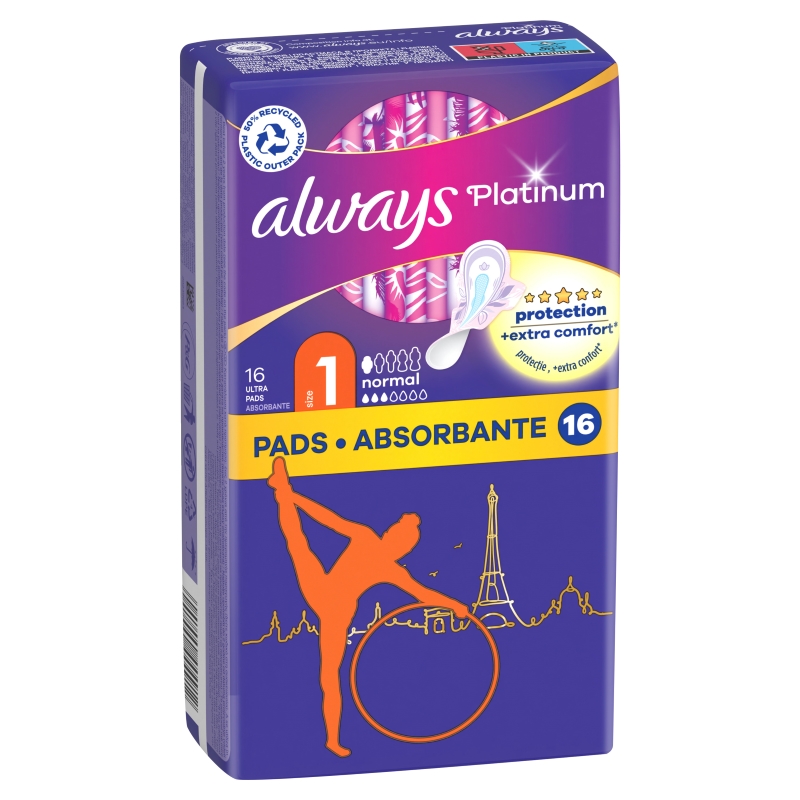ALWAYS PLATINUM NORMAL DUO PACK Дамски превръзки, 16 бр.