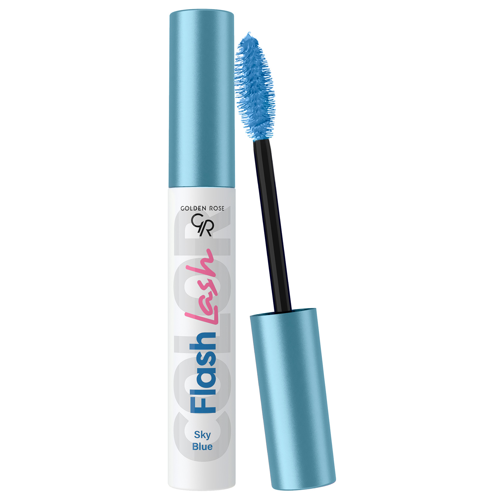 GOLDEN ROSE FLASH LASH Цветна спирала за мигли 03 SKY BLUE, 9 мл