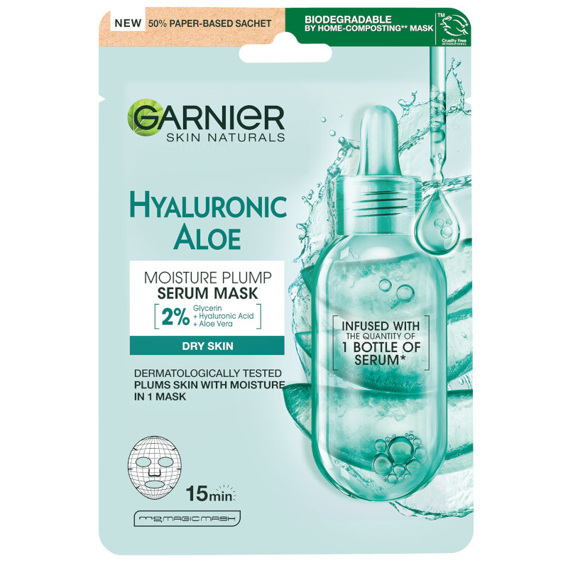 GARNIER SKIN NATURALS HYALURONIC ALOE Хартиена маска за лице