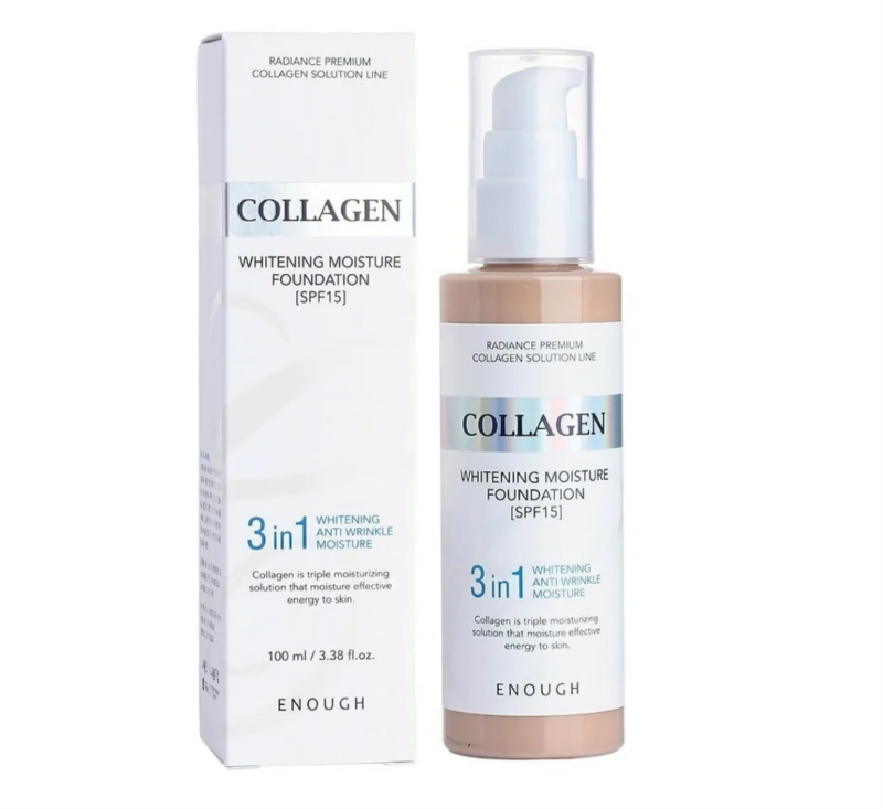 ENOUGH Collagen 3in1  Фон дьо тен SPF15 цвят 13 с колаген, хиалуронова киселина, ниацинамид , 100мл.