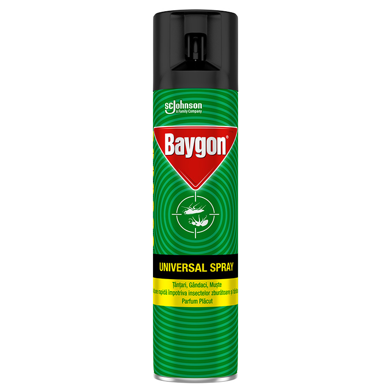 BAYGON UNIVERSAL SPRAY Аерозол срещу летящи и пълзящи, 400 мл.