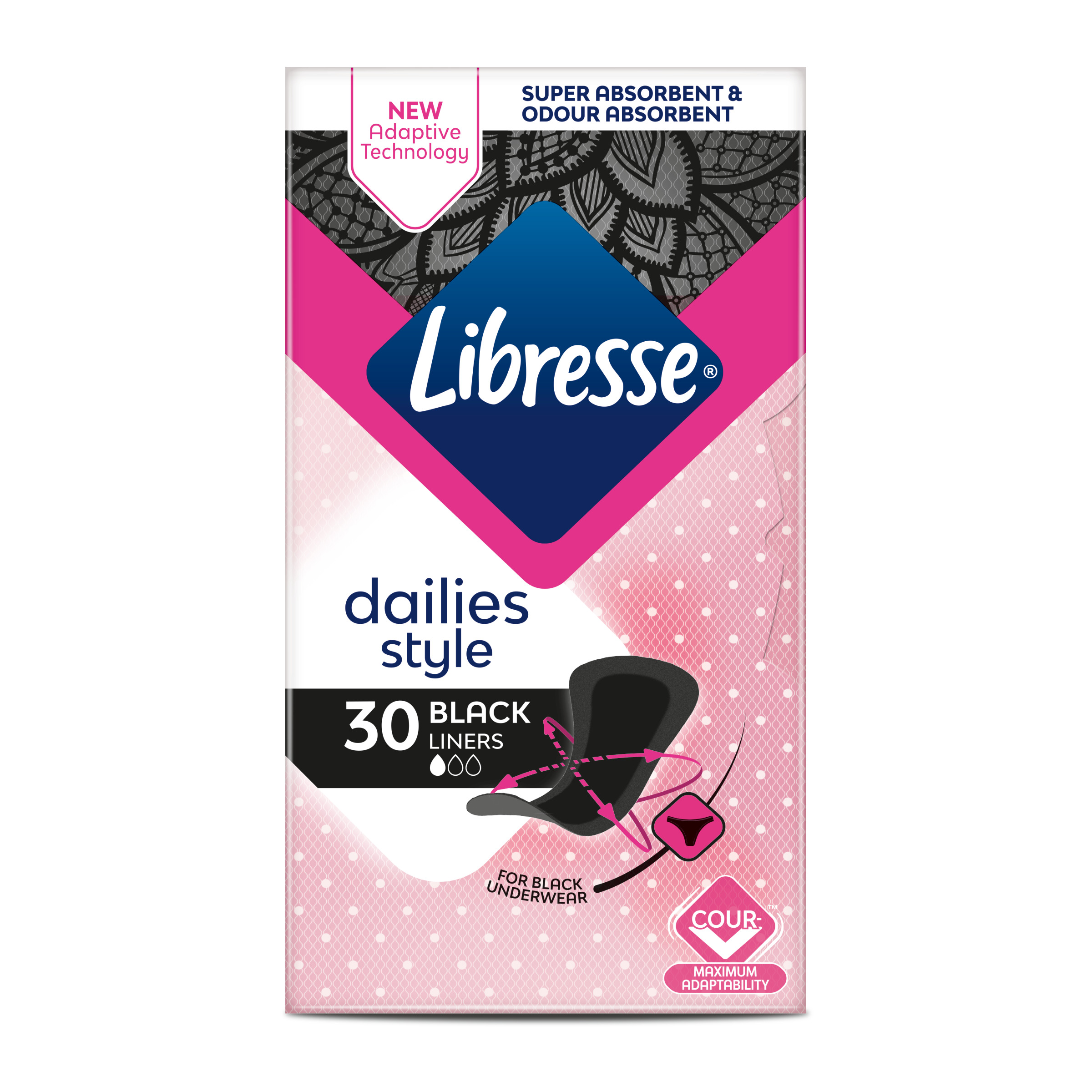 LIBRESSE NORMAL BLACK Ежедневни дамски превръзки, 30бр.